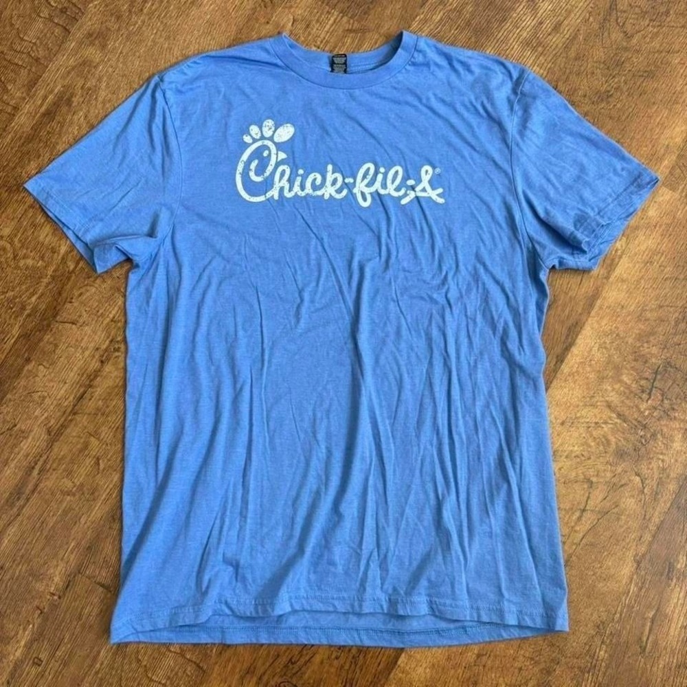 65. Blue Chick-fil-A t-shirt